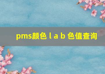 pms颜色 l a b 色值查询